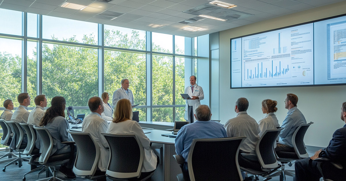 Medical team discussing patient eligibility criteria for 340B program savings